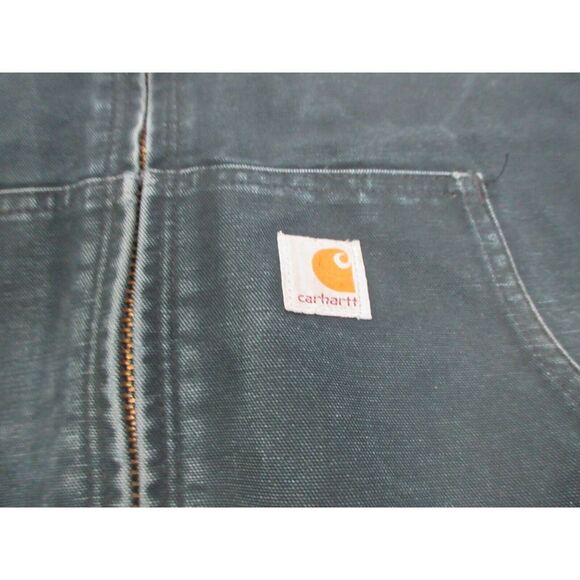 VINTAGE Carhartt Jacket J140 Mens 2XL XXL Black Duck Canvas Work Wear Hooded - Picture 4 of 16